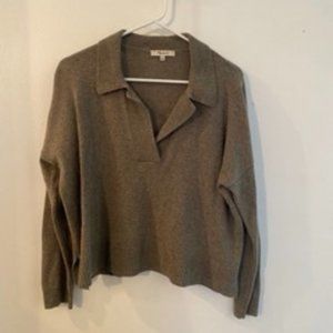 Madewell Heather Gray V-neck Sweater